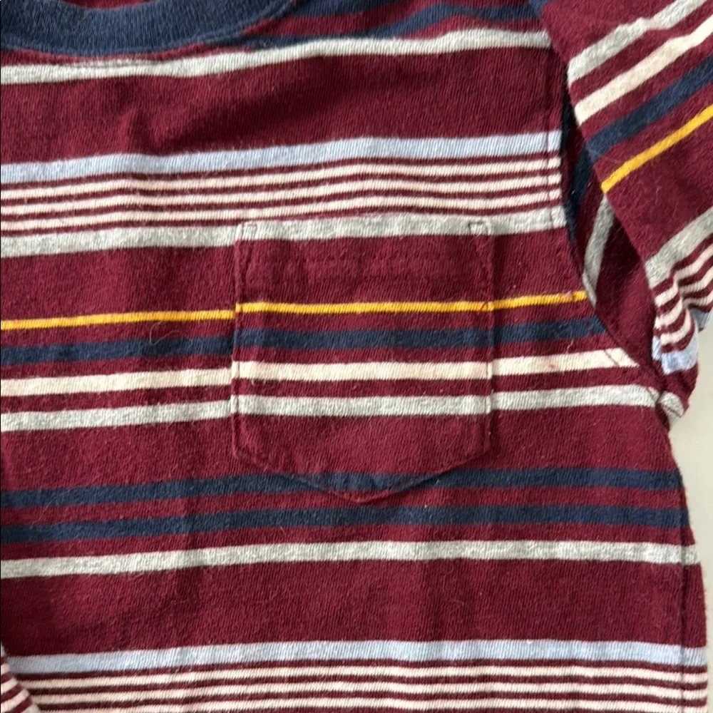 Carters 100% Cotton Striped 3T Boys Kids Long Sleeve Shirt Patch Pocket